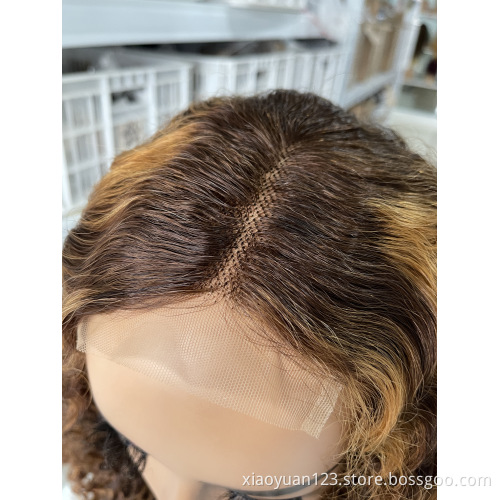 New Hot Sale11A Single Drawn Deep HD Transparent Swiss Lace P4/27 Color Human Hair Wigs Unprocessed Raw indian Hair Closure Wigs